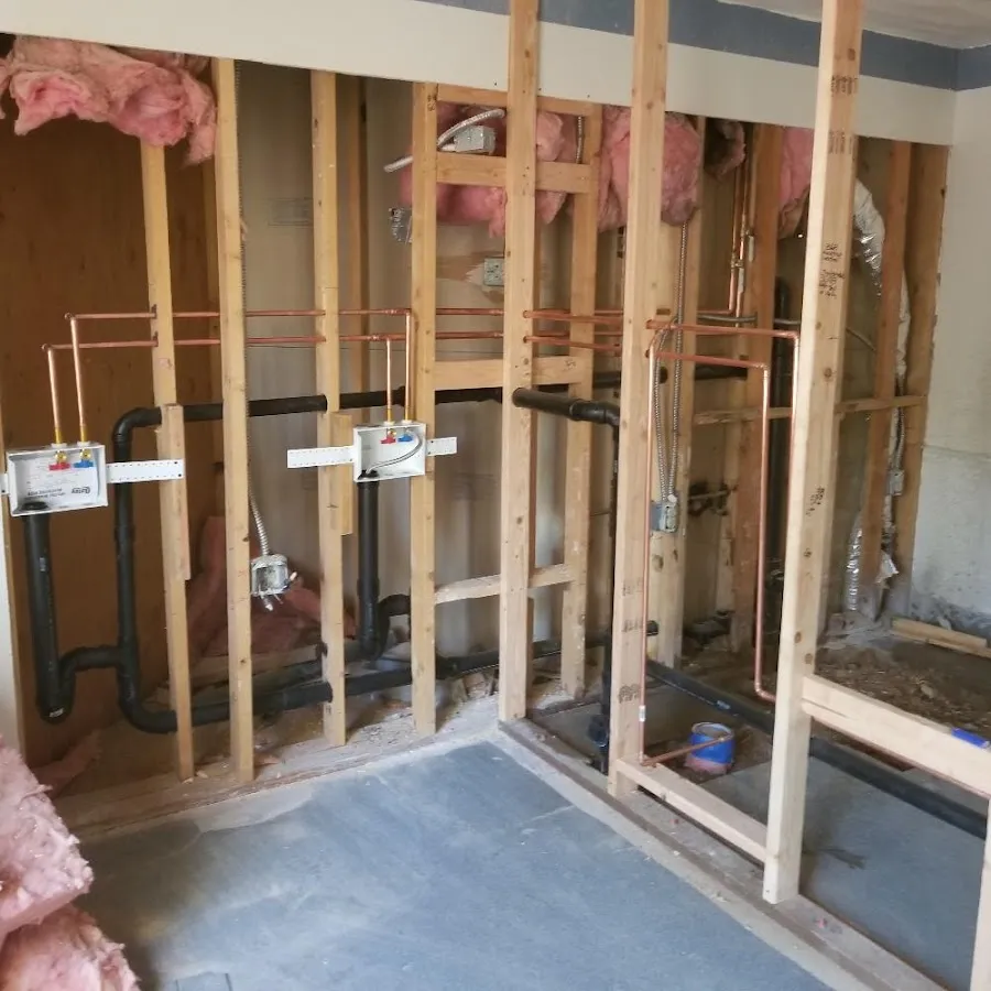 Copper pipe rough-in and plumbing installation in Branchburg